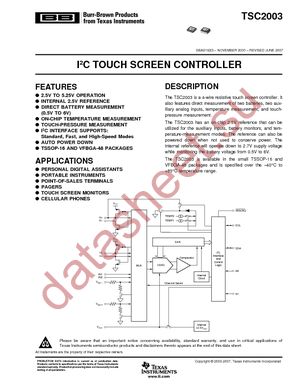 TSC2003IZQCR datasheet  